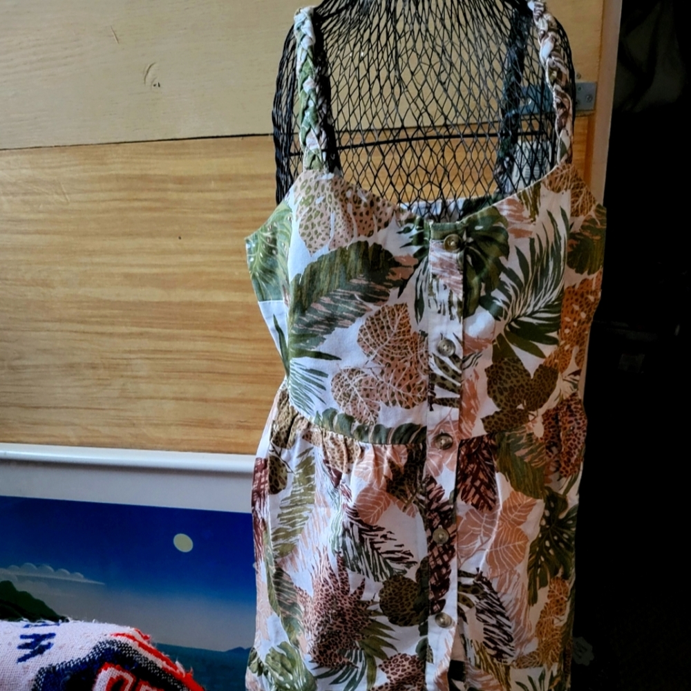 beachlunchlounge Asymmetrical Dress in Green and Brown